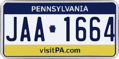 PA license plate JAA1664