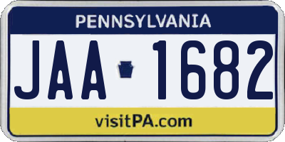 PA license plate JAA1682