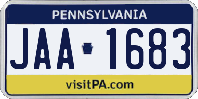 PA license plate JAA1683