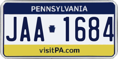 PA license plate JAA1684