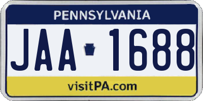 PA license plate JAA1688