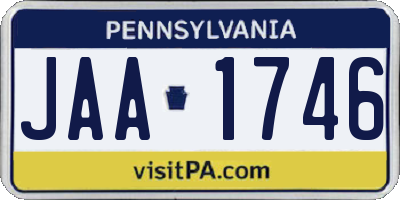 PA license plate JAA1746