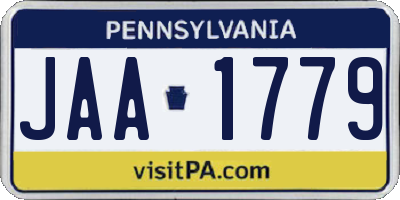 PA license plate JAA1779