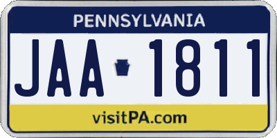 PA license plate JAA1811