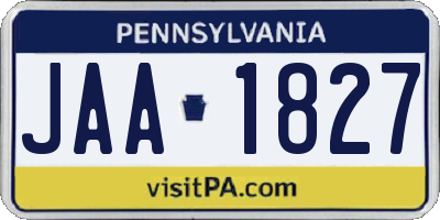 PA license plate JAA1827