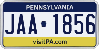 PA license plate JAA1856