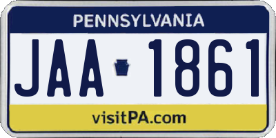 PA license plate JAA1861