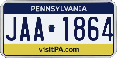 PA license plate JAA1864