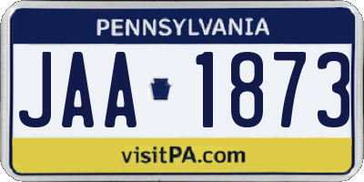 PA license plate JAA1873