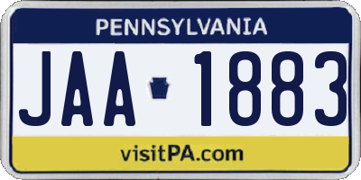 PA license plate JAA1883