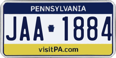 PA license plate JAA1884