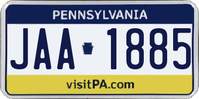 PA license plate JAA1885