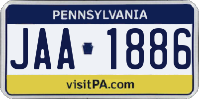 PA license plate JAA1886