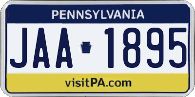 PA license plate JAA1895