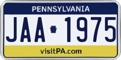 PA license plate JAA1975