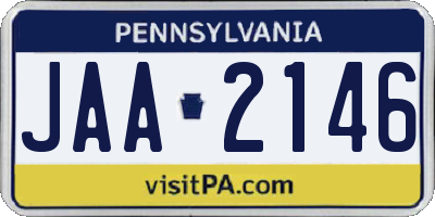 PA license plate JAA2146