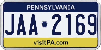 PA license plate JAA2169