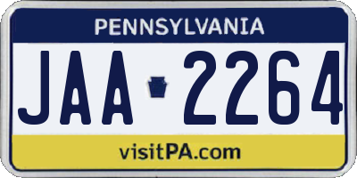 PA license plate JAA2264