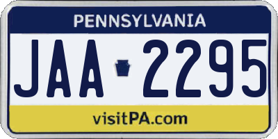 PA license plate JAA2295