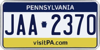 PA license plate JAA2370