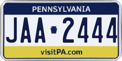 PA license plate JAA2444