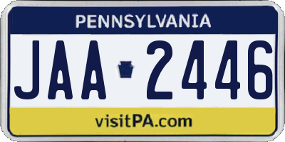 PA license plate JAA2446