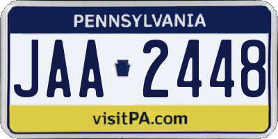 PA license plate JAA2448