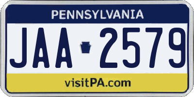 PA license plate JAA2579