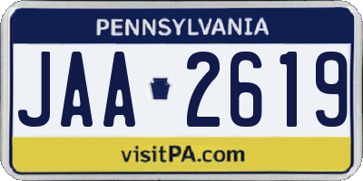 PA license plate JAA2619