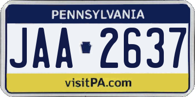 PA license plate JAA2637