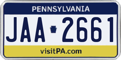 PA license plate JAA2661