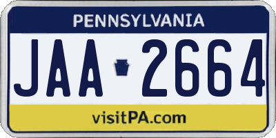 PA license plate JAA2664