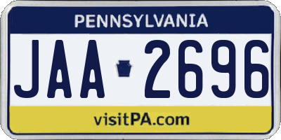 PA license plate JAA2696