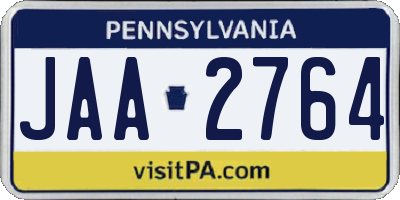 PA license plate JAA2764