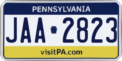 PA license plate JAA2823