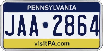 PA license plate JAA2864