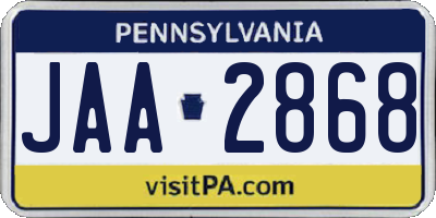 PA license plate JAA2868
