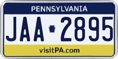 PA license plate JAA2895