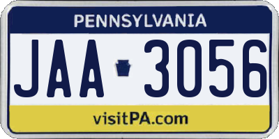 PA license plate JAA3056