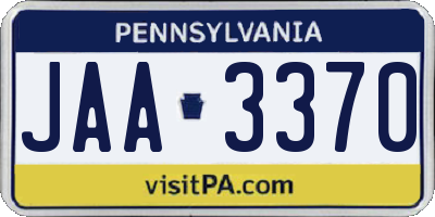 PA license plate JAA3370