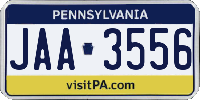 PA license plate JAA3556