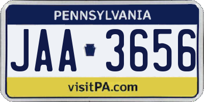 PA license plate JAA3656