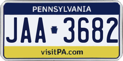 PA license plate JAA3682