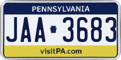 PA license plate JAA3683