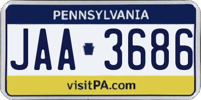 PA license plate JAA3686