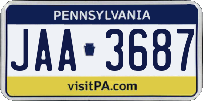 PA license plate JAA3687