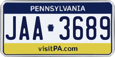 PA license plate JAA3689