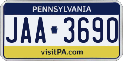 PA license plate JAA3690