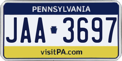 PA license plate JAA3697