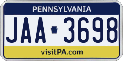 PA license plate JAA3698